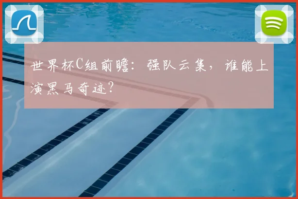 世界杯C组前瞻：强队云集，谁能上演黑马奇迹？